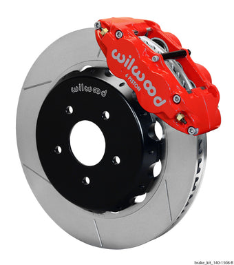 compare product Wilwood Narrow Superlite 6R Dust Seal Front Hub Kit 14.00in Red w/ Lines 04-06 GTO