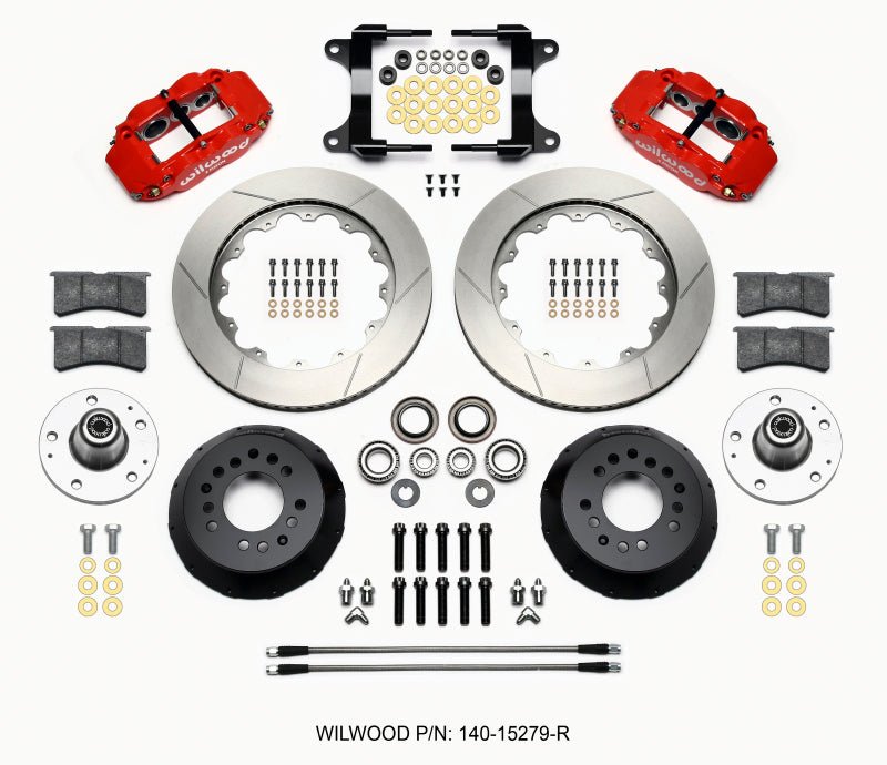 Wilwood Narrow Superlite 6R Front Hub Kit 14.00in Red 82 - 92 Camaro//Firebird - My Store