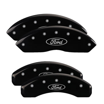 compare product MGP 4 Caliper Covers Engraved Front & Rear Oval logo/Ford Black finish silver ch