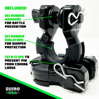 Rhino USA 8T Super Shackle 2 - Pack (Matte Black) - My Store