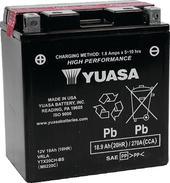 compare product Yuasa YTX20CH-BS High Performance AGM Battery w/Bottle