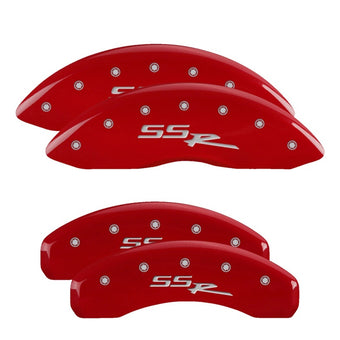 compare product MGP 4 Caliper Covers Engraved Front & Rear SSR Red finish silver ch