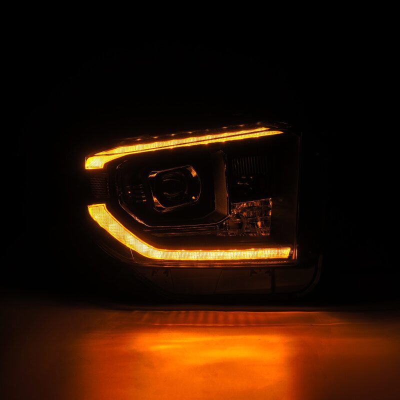 AlphaRex 14 - 21 Toyota Tundra LUXX - Series LED Proj Headlights Blk w/Actv Light & Seq. Sig + DRL - My Store