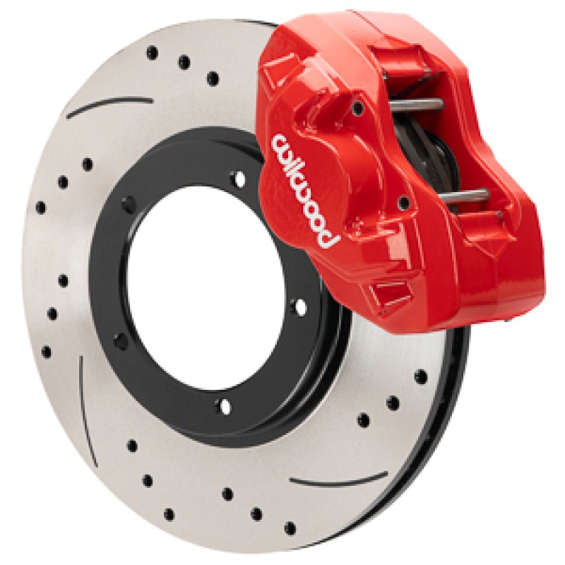 Wilwood 84 - 89 Porsche 911 D45 11.10in. Front Brake Kit w/ Flex Lines - Drilled Rotors (Red) - My Store