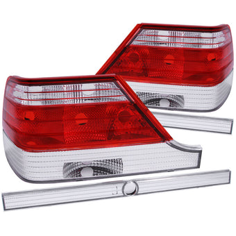 compare product ANZO 1995-1999 Mercedes Benz S Class W140 Taillights Red/Clear