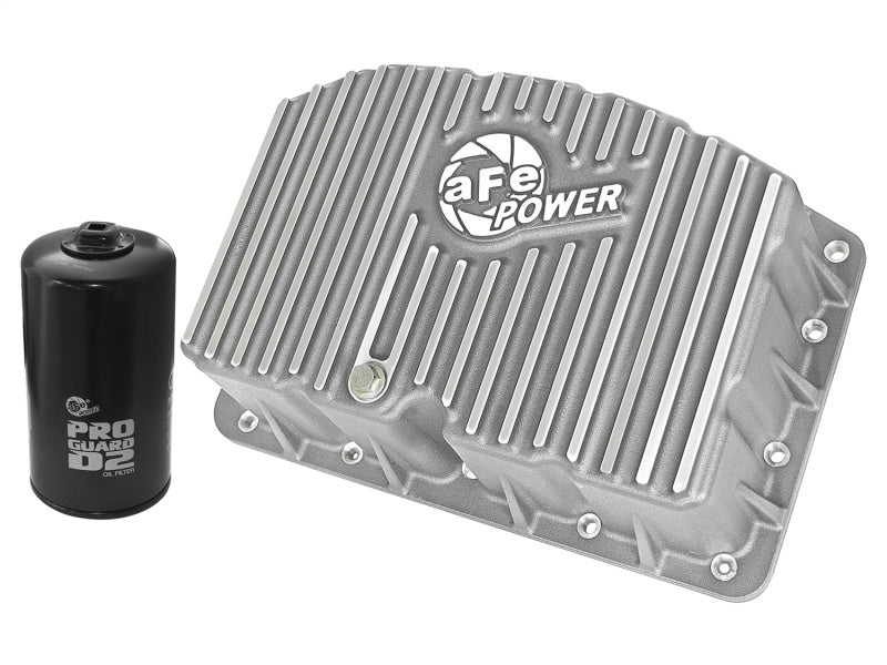 aFe Street Series Engine Oil Pan Raw w/ Machined Fins; 11 - 17 Ford Powerstroke V8 - 6.7L (td) - My Store