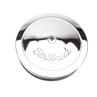 compare product Edelbrock Air Cleaner Pro-Flo Series Round Steel Top Paper Element 14In Dia X 3 75In Dropped Base