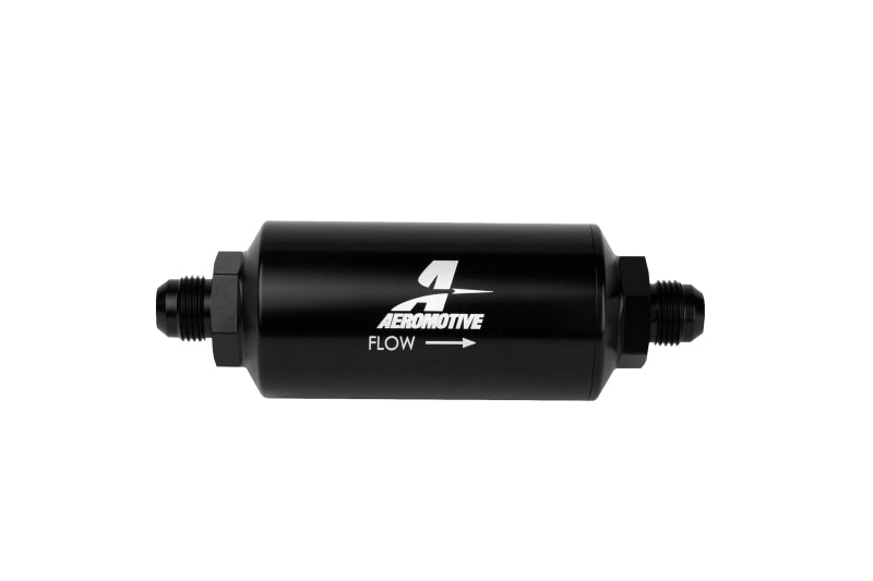 Aeromotive In - Line Filter - AN - 08 size Male - 10 Micron Microglass Element - Bright - Dip Black - My Store