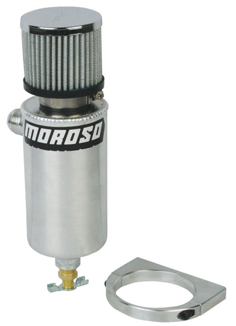 compare product Moroso Breather Tank/Catch Can -12An Male Fitting - Billet Mounting Bracket - Aluminum