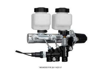compare product Wilwood Tandem Remote M/C Kit w L/H Bracket & Prop Valve - 1in Bore Ball Burnished