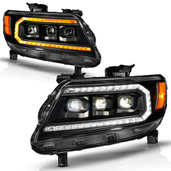 compare product ANZO 15-22 Chevy Colorado Blk Housing Full LED DRL Projector Headlight w/ Sequential Light Bar