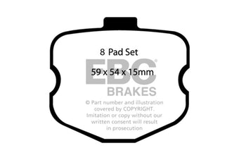 compare product EBC 06-08 Chevrolet Corvette (C6) 7.0 (Z06) Yellowstuff Rear Brake Pads