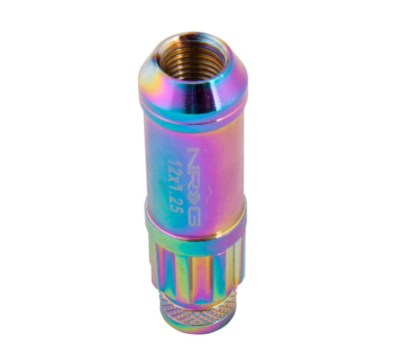 NRG 700 Series M12 X 1.25 Steel Lug Nut w/Dust Cap Cover Set 21 Pc w/Locks & Lock Socket - Neochrome - My Store
