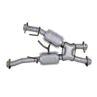 compare product BBK 79-93 Mustang 5.0 Short Mid X Pipe w Catalytic Converters 2-1/2 For Automatic Long Tube Headers