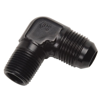 compare product Russell Performance -8 AN to 1/2in NPT 90 Degree Flare to Pipe Adapter (Black)