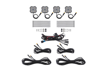 compare product Diode Dynamics Rock Light - Amber/White - M8 4-Pack