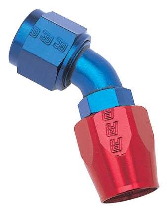 compare product Russell Performance -12 AN Red/Blue 45 Degree Full Flow Hose End