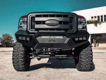compare product Road Armor 11-16 Ford F-250 SPARTAN Front Bumper Bolt-On Pre-Runner Guard - Tex Blk