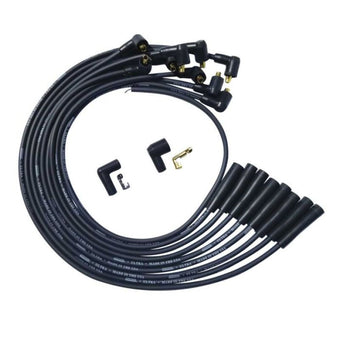 compare product Moroso BBC Over Valve Cover Str Plug & 90 Non-HEI Unsleeved Ultra Spark Plug Wire Set - Black