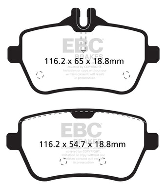 compare product EBC 14+ Mercedes-Benz S550 4.7 Twin Turbo Yellowstuff Rear Brake Pads