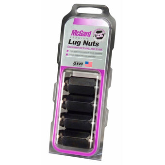 compare product McGard Hex Lug Nut (Cone Seat) M14X1.5 / 13/16 Hex / 1.945in. Length (4-Pack) - Black