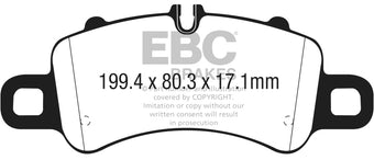 compare product EBC 2016+ Porsche 911 (991/2 w/Cast Iron Rotors) 3.0TT Carrera Bluestuff Front Brake Pads