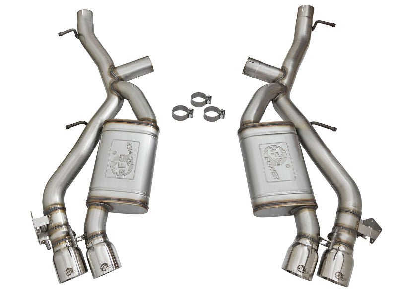 aFe MACHForce XP 3in 304 SS Axle - Back Dual Exhaust (NPP) w/ Polished Tips 16 - 17 Camaro SS V8 - 6.2L - My Store