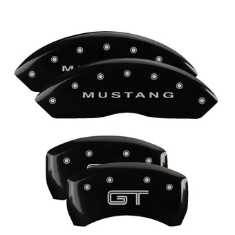 compare product MGP 4 Caliper Covers Engraved Front Mustang Engraved Rear S197/GT Black finish silver ch