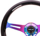 NRG Classic Wood Grain Steering Wheel (350mm) Black Paint Grip w/Neochrome 3 - Spoke Center - My Store