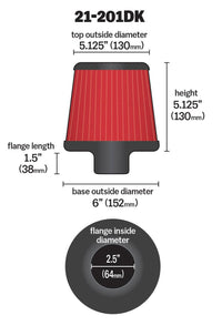 AEM 2.50 in Short Neck 5 in Element Filter - My Store