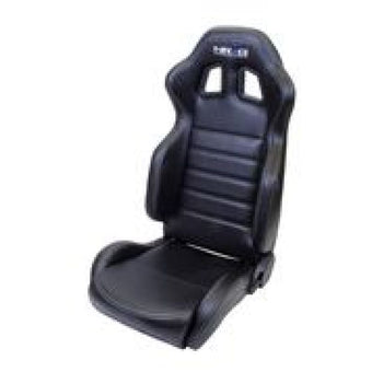 compare product NRG Reclinable Sport Seats (Pair) PVC Leather w/NRG Logo - Black w/White Stitching