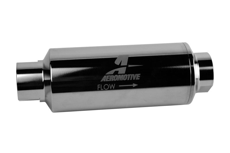 Aeromotive Pro - Series In - Line Filter - AN - 12 - 40 Micron SS Element - Nickel Chrome Finish - My Store