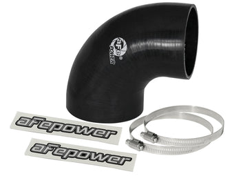 compare product aFe Magnum FORCE CAI Univ. Silicone Reducing Coupler (4in. to 3.5in. ID) 90Deg. Elbow - Black