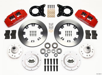 compare product Wilwood Dynapro 6 Front Hub Kit 12.19in Red 1970-1973 Mustang Disc & Drum Spindle