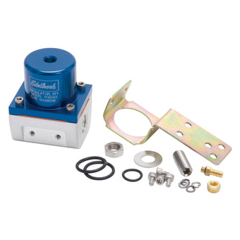 compare product Edelbrock Fuel Pressure Regulator EFI 180 GPH 35-90 PSI -6 In/Out -6 Return Blue/Clear