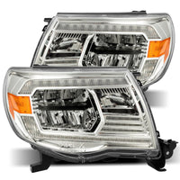 AlphaRex 05 - 11 Toyota Tacoma LUXX Crystal Headlights Plank Style Chrome w/Activation Light/DRL - My Store