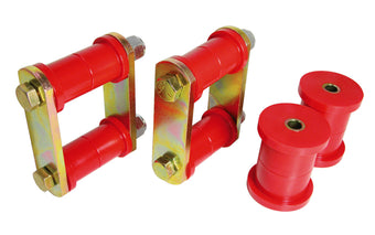 compare product Prothane 64-73 Ford Mustang Rear Spring Bushings w/ HD Shackle Kit - Red