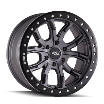 compare product Dirty Life 9303 DT-1 17x9/5x127 BP/-38mm Offset/78.1mm Hub Matte Gunmetal Wheel - Beadlock