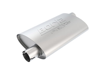 compare product Borla Universal Pro-XS Oval 2.25in Inlet / Outlet Offset Notched Muffler