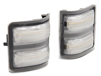 compare product Raxiom 11-16 Ford F-250/F-350 Super Duty Axial Series LED Switchback Side Mirror Marker Lamps- Clear