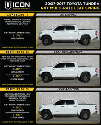 ICON 2007+ Toyota Tundra Multi Rate RXT Leaf Pack w/Add In Leaf - My Store