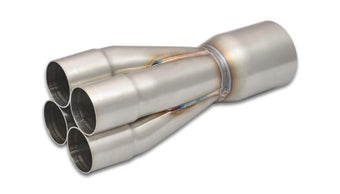 compare product Vibrant 4-1 SS Merge Collectors (1-3/4in Inlet Slipover ID 2-1/2in Merge Outlet OD) Single Unit
