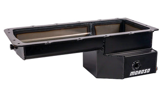 compare product Moroso Ford 5.0 Coyote/Fox Swap (w/Rear Sump) Road Race Baffled Wet Sump 7.5qt 6-5/8in Steel Oil Pan