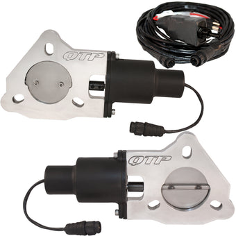 compare product QTP 2.25in Bolt-On QTEC Dual Electric Cutout Valves - Pair