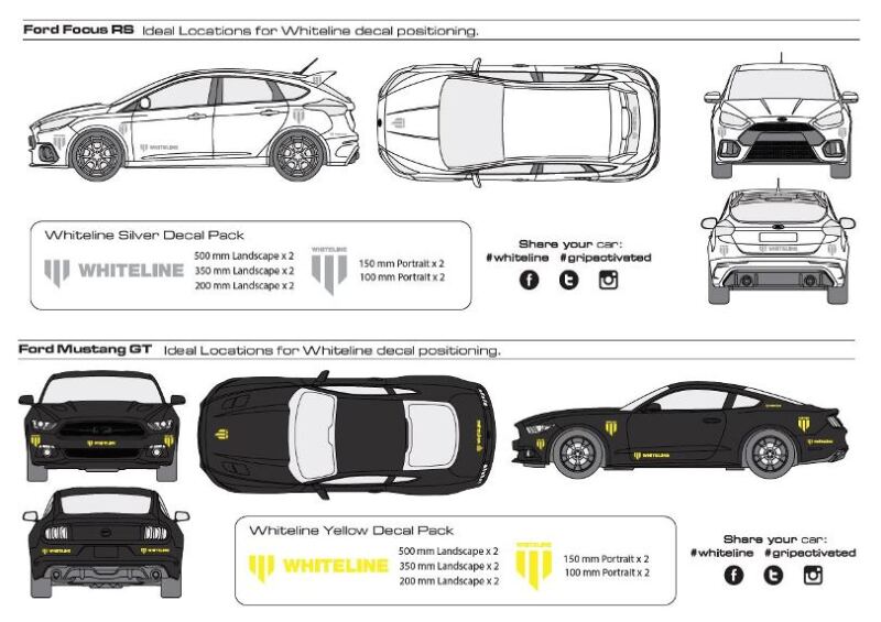 Whiteline Branded Decal Pack - White - My Store