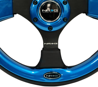 compare product NRG Reinforced Steering Wheel (320mm) Blk w/Blue Trim