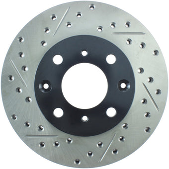 compare product StopTech 96-00 Honda Civic DX/HX Coupe/90-00 Civic DX/LX Sedan Slotted & Drilled Right Front Rotor