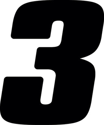 compare product Hardline Dirt Digits 3pk 5.5 in. - High Gloss Number 3 - Black