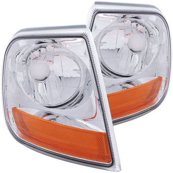 compare product ANZO Corner Lights 1997-2003 Ford F-150 Harley-Davidson Style Corner Lights Chrome w/ Amber Rflct