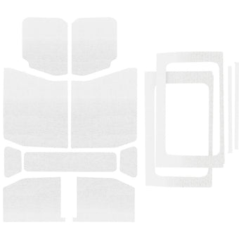 compare product DEI 18-23 Jeep Wrangler JL 4-Door Boom Mat Complete Headliner Kit - 13 Piece - White